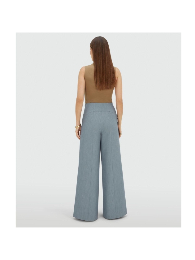 Josh V MICHELLA high-waisted wide leg trousers 625 sky blue melange