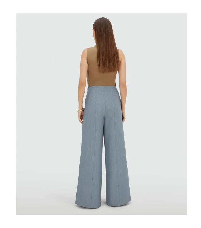 Josh V MICHELLA high-waisted wide leg trousers 625 sky blue melange