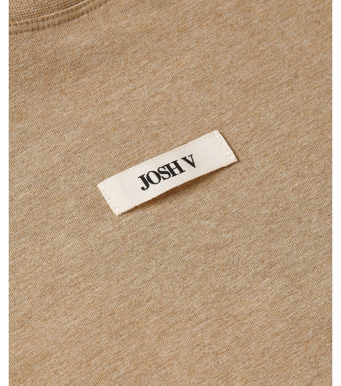 Josh V SUE regular fit T-shirt with shoulder pads 622 light khaki melange