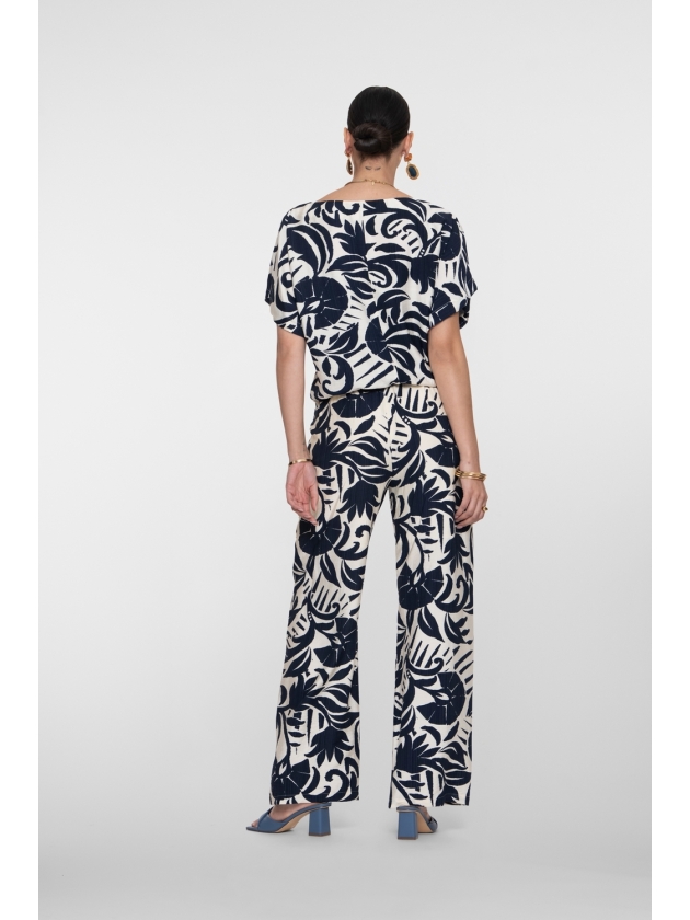 Geisha Pants naive flower 675 Navy