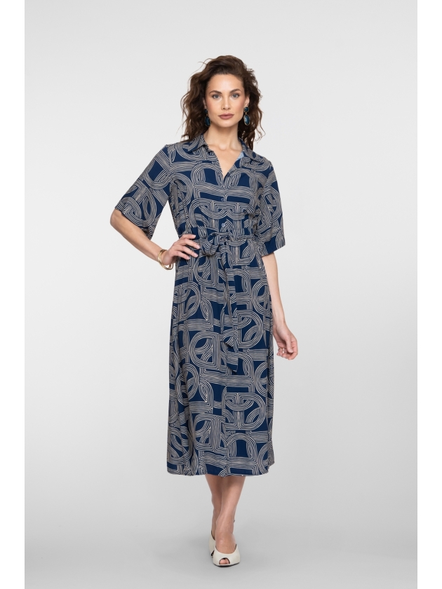 Geisha Dress AOP 675 Navy
