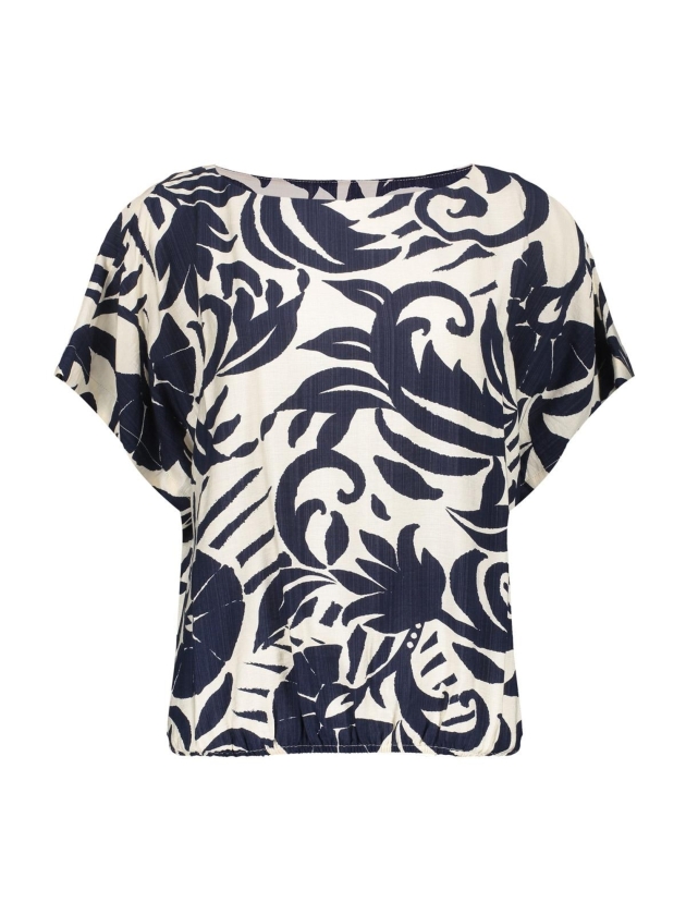 Geisha Top flower bi-color 675 Navy