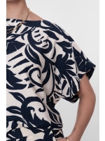 Geisha Top flower bi-color 675 Navy