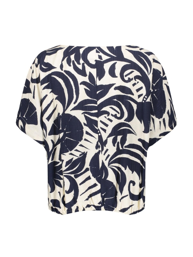 Geisha Top flower bi-color 675 Navy