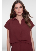 Geisha Blouse crinckle 481 Cherry