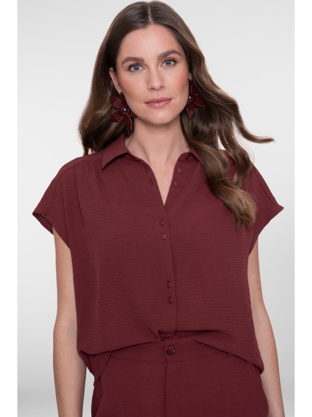 Geisha Blouse crinckle 481 Cherry