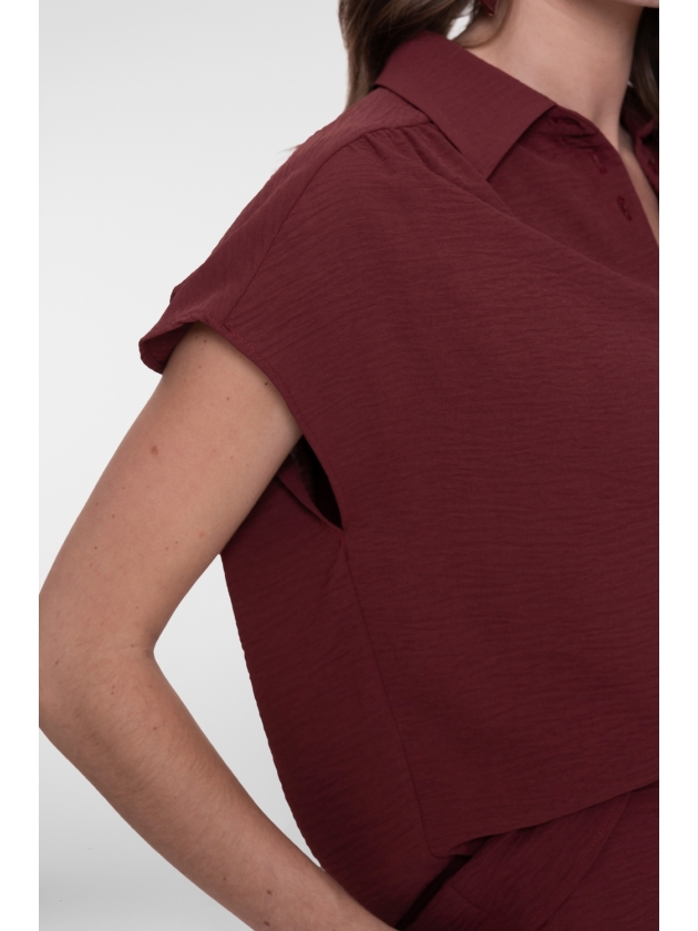 Geisha Blouse crinckle 481 Cherry