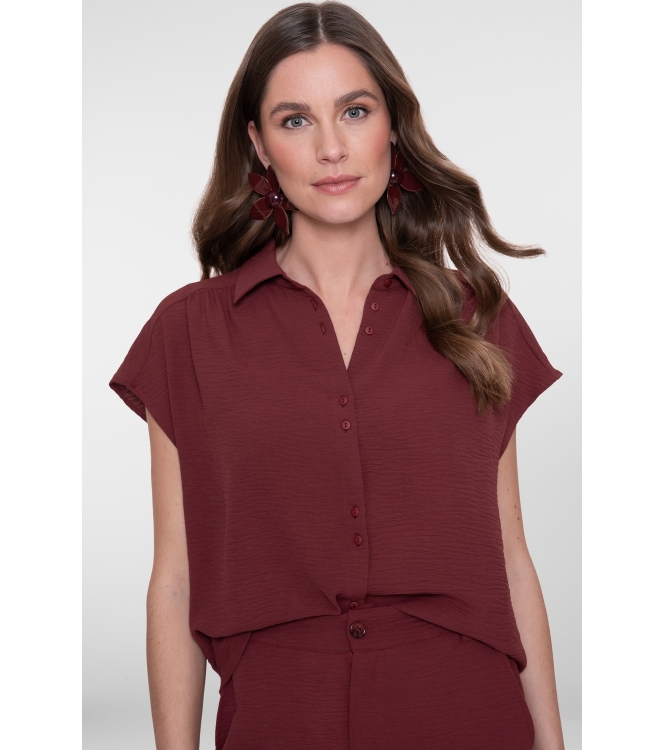 Geisha Blouse crinckle 481 Cherry