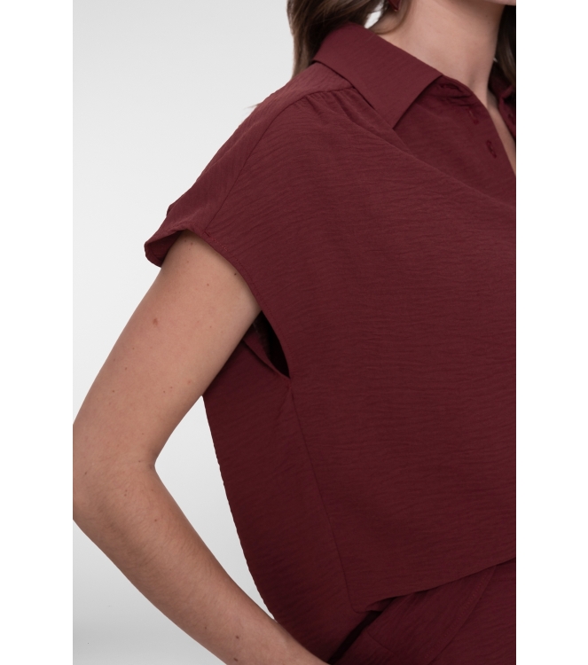 Geisha Blouse crinckle 481 Cherry