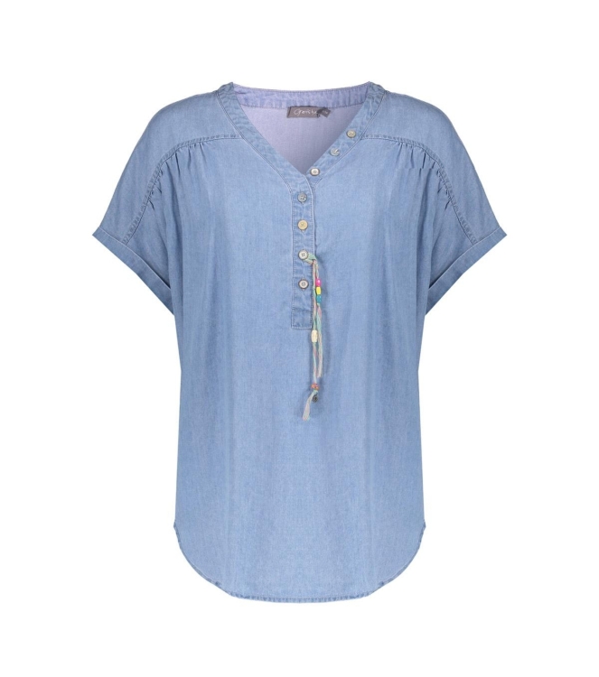 Geisha Top lyocell ropes 830 Bleached denim