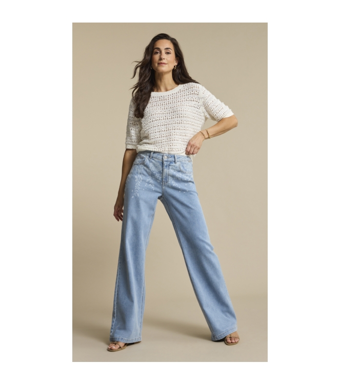 Red Button De Colette Flowerprint Denim is een 108 Bleach