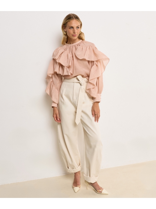 Josh V KIAN high-waisted balloon fit trousers 295 ecru