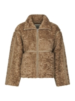 Neo Noir Nida Faux Fur Jacket Taupe