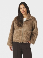 Neo Noir Nida Faux Fur Jacket Taupe