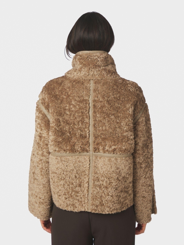 Neo Noir Nida Faux Fur Jacket Taupe
