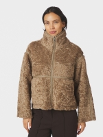 Neo Noir Nida Faux Fur Jacket Taupe