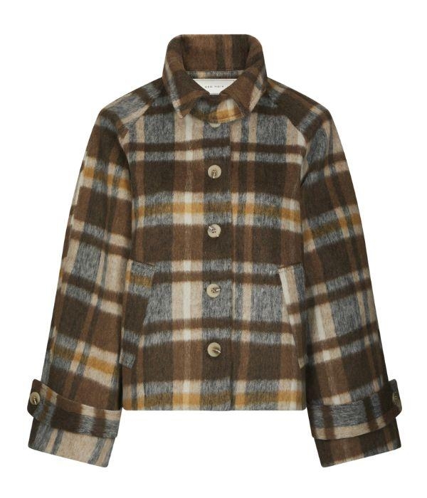Neo Noir Quinn Check Jacket CAMEL