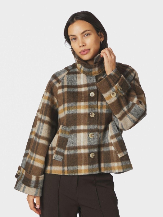Neo Noir Quinn Check Jacket CAMEL