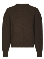 Neo Noir Dione Fluffy Knit Cardigan Brown Melange