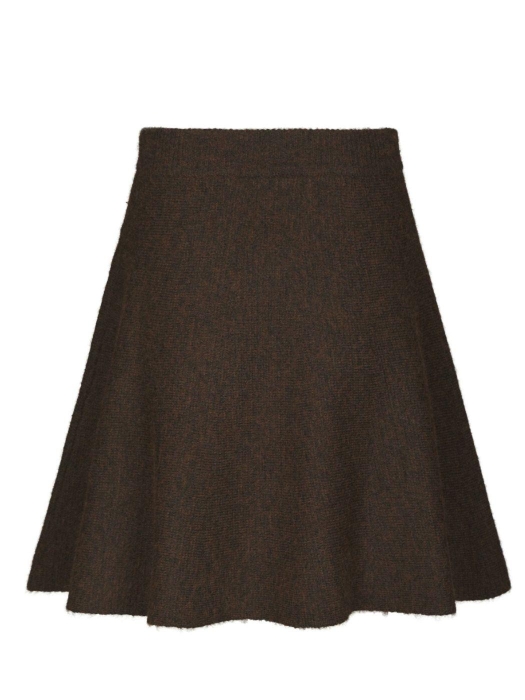 Neo Noir Renata Fluffy Knit Skirt Brown Melange