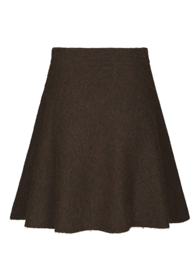 Neo Noir Renata Fluffy Knit Skirt Brown Melange