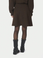 Neo Noir Renata Fluffy Knit Skirt Brown Melange