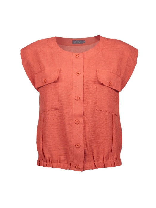 Geisha Blouse with pockets 00201 Burned orange