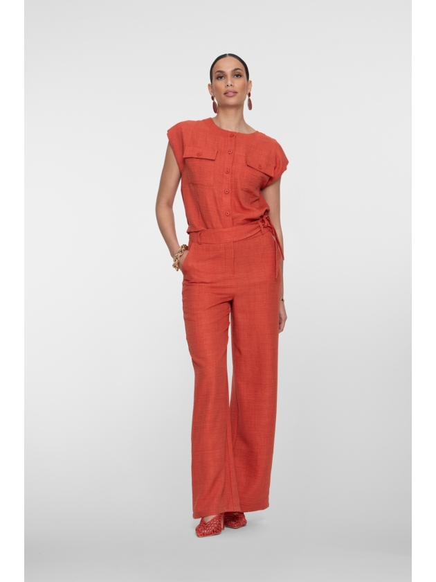 Geisha Blouse with pockets 00201 Burned orange