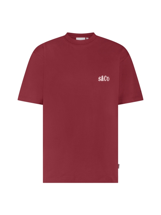 Supply en Co Benson T-shirt With Backprint 6004 Wine red