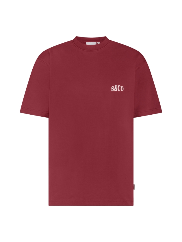 Supply en Co Benson T-shirt With Backprint 6004 Wine red