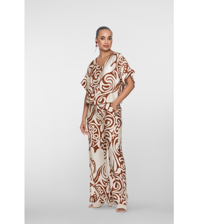 Geisha Pants bi-color 000760 Tabacco