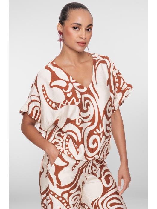 Geisha Top bi-color 000760 Tabacco