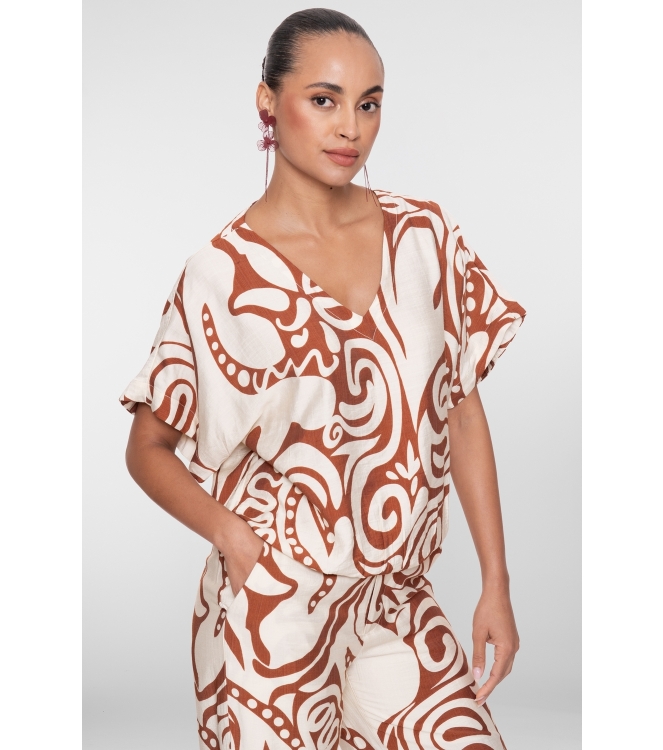 Geisha Top bi-color 000760 Tabacco