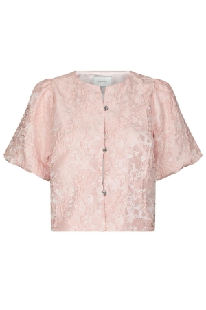 Neo Noir Aisa Soft Brocade Blouse Light pink