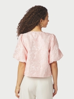 Neo Noir Aisa Soft Brocade Blouse Light pink