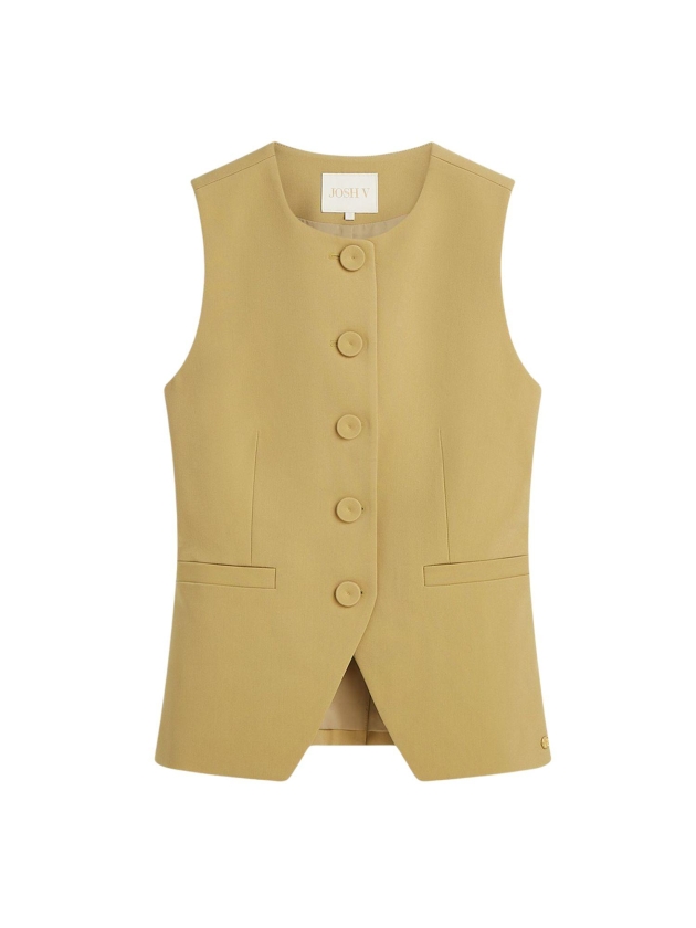 Josh V KIRO fitted waistcoat 623 mustard yellow