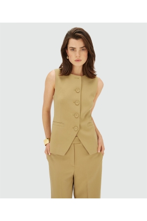 Josh V KIRO fitted waistcoat 623 mustard yellow