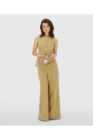 Josh V JESSIE high-rise wide-leg trousers 623 mustard yellow