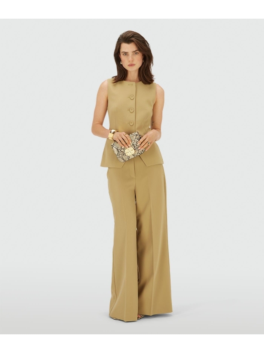 Josh V JESSIE high-rise wide-leg trousers 623 mustard yellow