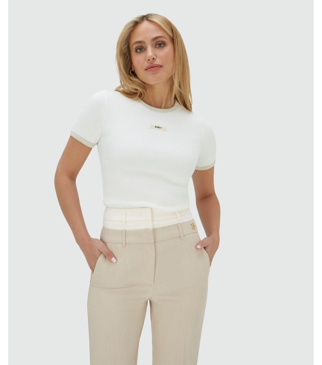 Josh V CODY slim fit logo T-shirt 033 off white