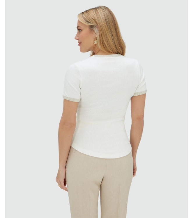 Josh V CODY slim fit logo T-shirt 033 off white