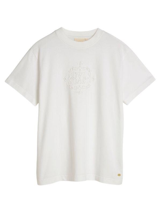 Josh V ROXY CURL oversized T-shirt with logo 033 off white