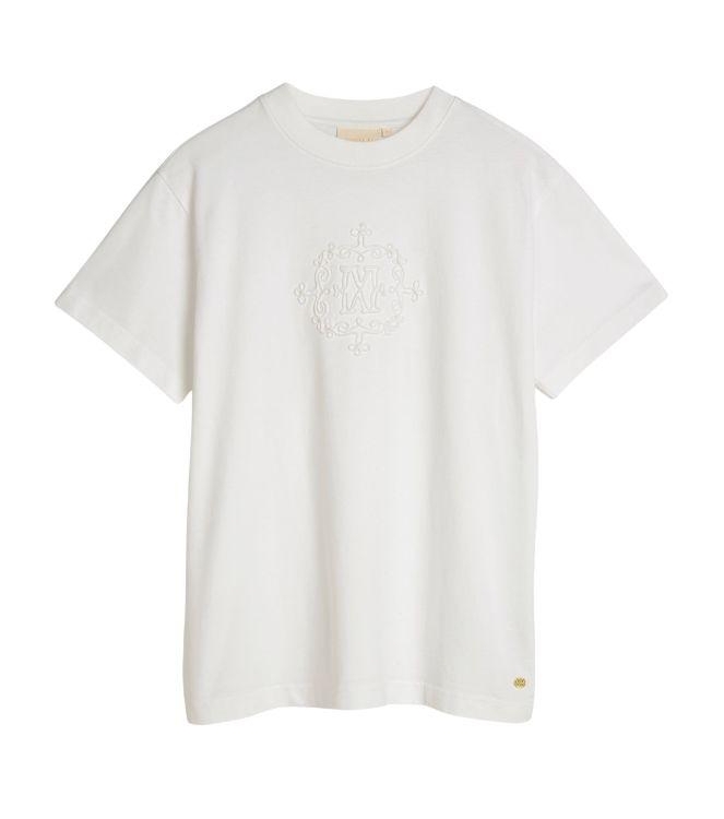 Josh V ROXY CURL oversized T-shirt with logo 033 off white