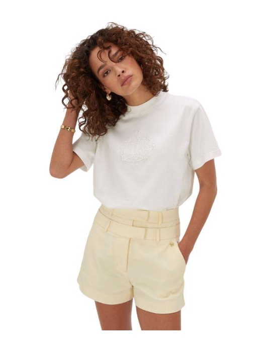 Josh V ROXY CURL oversized T-shirt with logo 033 off white