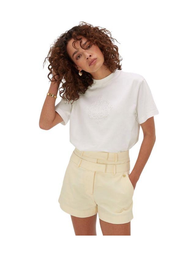 Josh V ROXY CURL oversized T-shirt with logo 033 off white