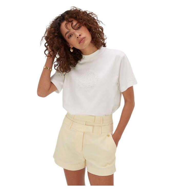 Josh V ROXY CURL oversized T-shirt with logo 033 off white