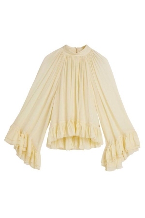 Josh V OIVA oversized top with ruffle details 613 butter yellow