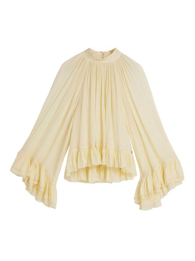 Josh V OIVA oversized top with ruffle details 613 butter yellow