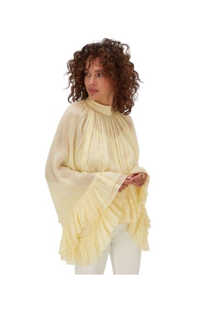 Josh V OIVA oversized top with ruffle details 613 butter yellow
