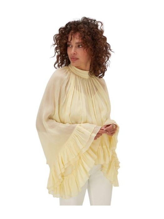 Josh V OIVA oversized top with ruffle details 613 butter yellow